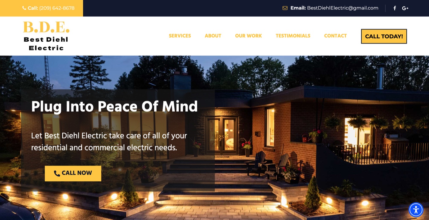 Best Diehl Electric website before the rebuild