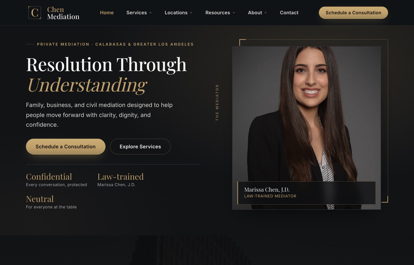 Chen Mediation website built by Digilu