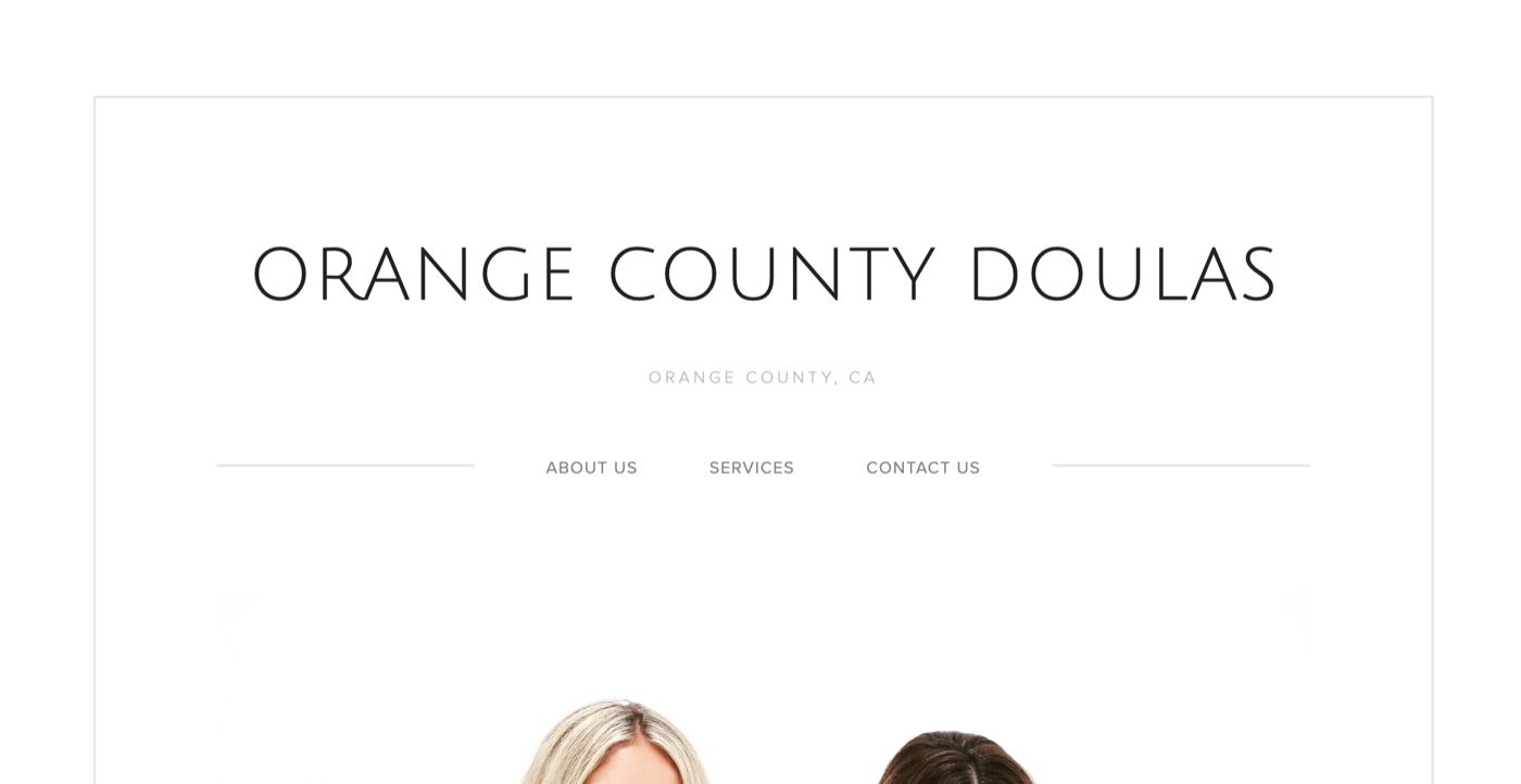 OC Doulas website before the rebuild