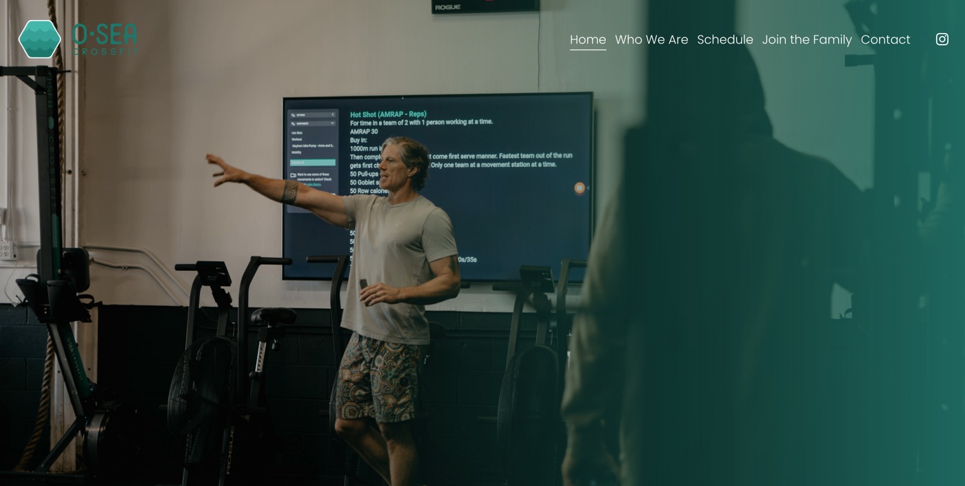 O-SEA CrossFit website before the rebuild