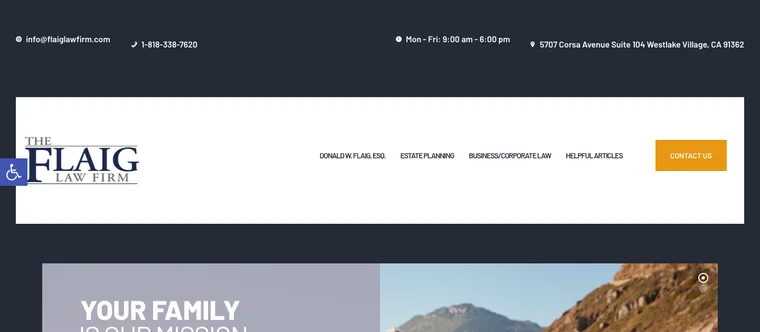 Flaig Law Firm website homepage
