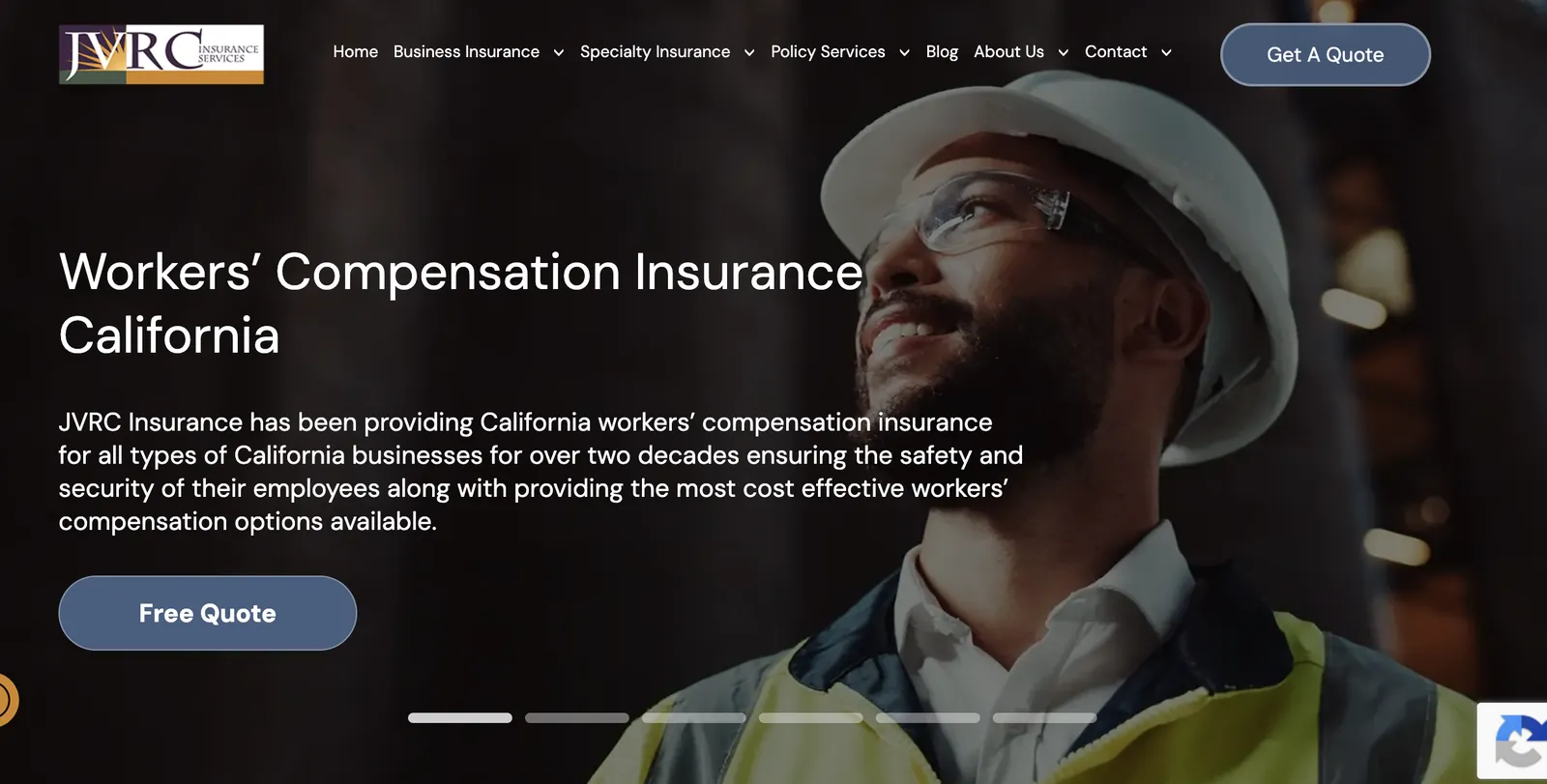 JVRC Insurance website